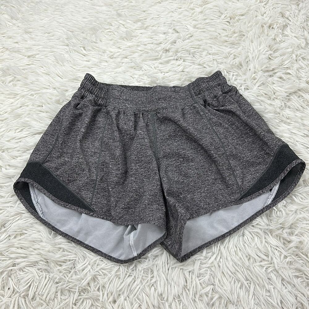 Lululemon Hotty Hot Short II *Long 4" Heather Lux Multi Black / Heathered Black